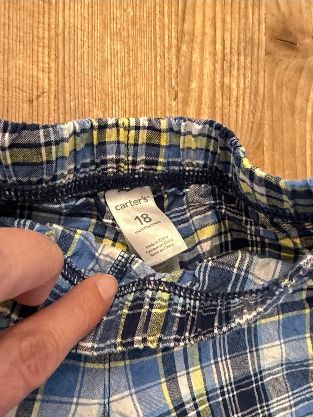 Carter's Plaid Pull-On Shorts - Blue & Red
